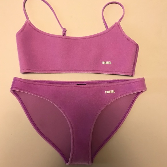 purple triangl bikini